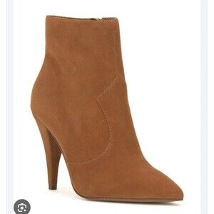Vince Camuto Women's Azentela Ankle Booties Size 8.5 Brown Suede Golden Walnut